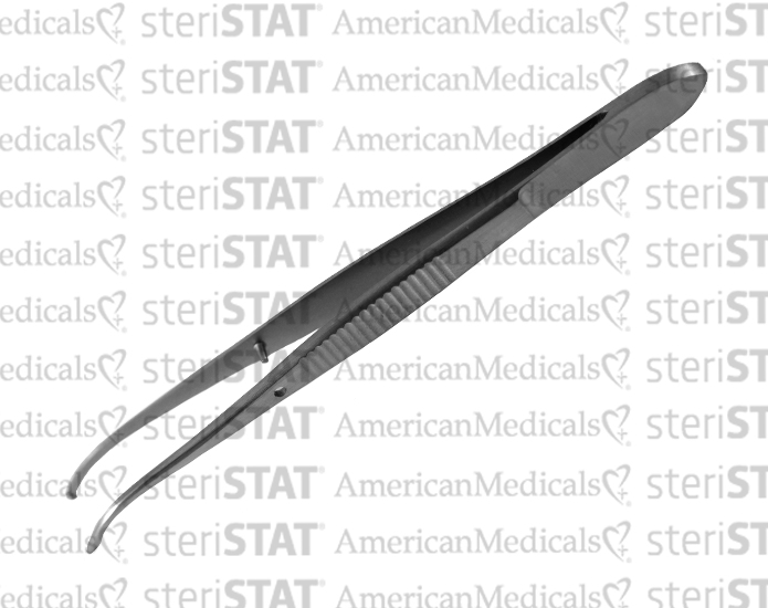 iris tissue forceps curved with teeth